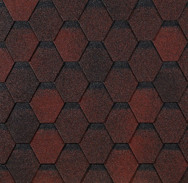 Гибкая черепица EURASIA Docke, Коллекция ШЕСТИГРАННИК Красный купить в Кирове