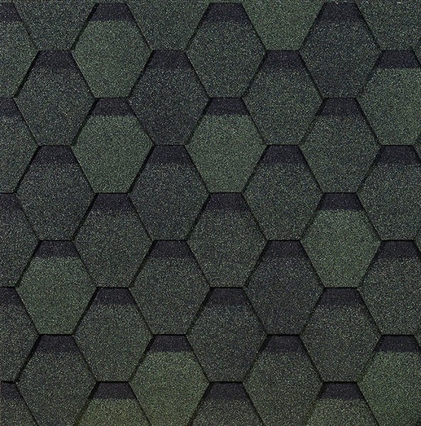 Гибкая черепица EURASIA Docke, Коллекция ШЕСТИГРАННИК Зелёный купить в Кирове