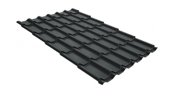 Металлочерепица классик GL 0,5 GreenCoat Pural Matt RR 23 темно-серый (RAL 7024 мокрый асфальт) купить в Кирове