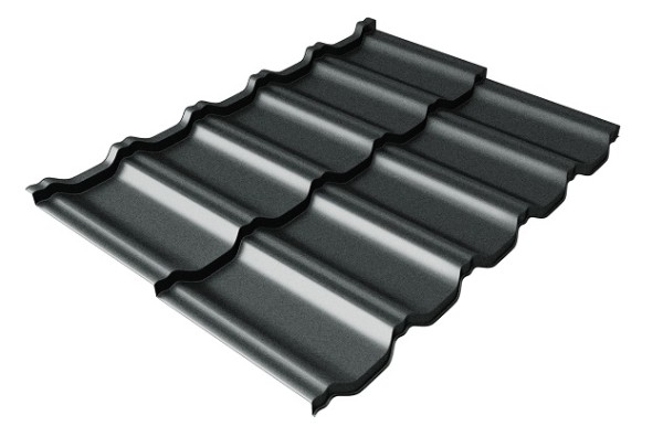 Металлочерепица модульная Квинта Uno Grand Line c 3D резом 0,5 GreenСoat Pural Matt RR2Н3 (RAL 7016 антрацитово-серый) купить в Кирове