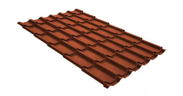 Металлочерепица классик GL 0,5 GreenCoat Pural RR 750 кирпично-красный (RAL 8004 терракота) купить в Кирове