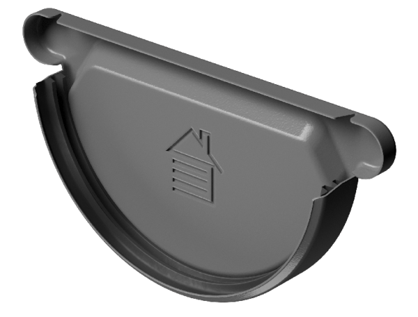 Заглушка желоба D125 Döcke STAL PREMIUM Графит, (RAL 7024) купить в Кирове
