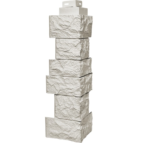 Цокольный сайдинг FineBer – Серия “Дикий камень”, Угол наружный, Жемчуг купить в Кирове