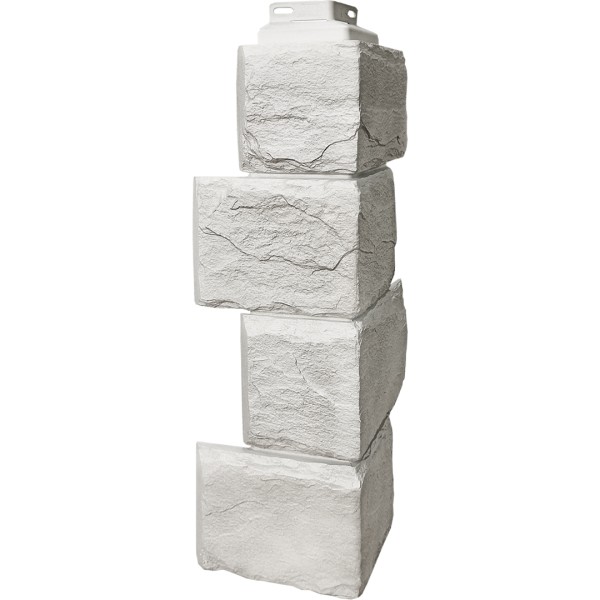 Цокольный сайдинг FineBer – Серия “Камень природный”, Угол наружный Жемчужный купить в Кирове