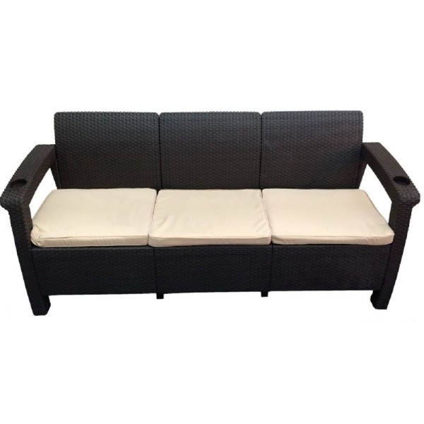 Трёхместный диван  Yalta Sofa 3 Seat венге купить в Кирове