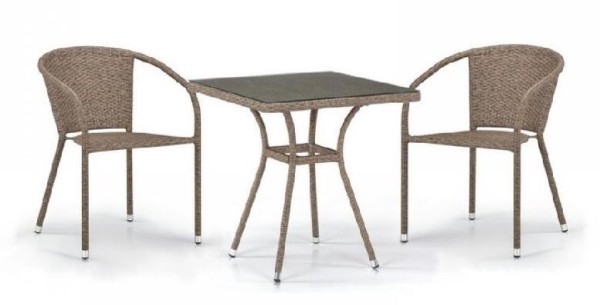 Комплект плетеной мебели AFINA из иск. ротанга T282BNT/Y137C-W56 Light Brown 2Pcs купить в Кирове