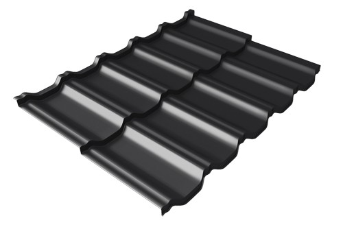Металлочерепица модульная Квинта Uno Grand Line c 3D резом 0,5 Satin Мatt RAL 9005 черный купить в Кирове