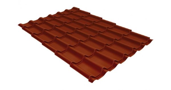 Металлочерепица классик GL 0,5 Velur20 RAL 8004 терракота купить в Кирове