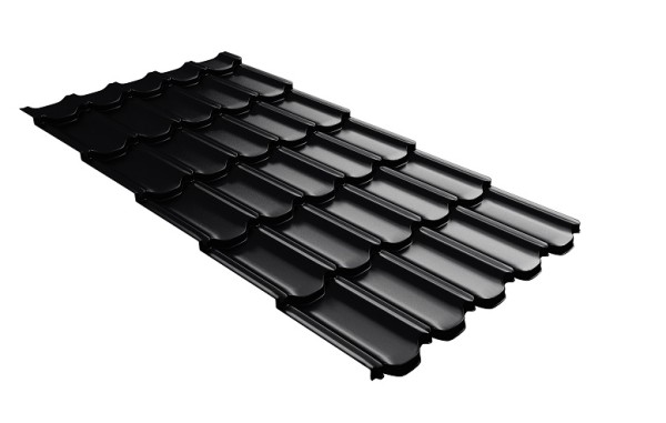 Металлочерепица квинта плюс с 3D резом 0,5 Satin RAL 9005 черный купить в Кирове