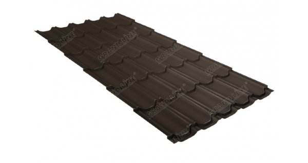Металлочерепица квинта плюс 0,5 GreenCoat Pural Matt RR 32 темно-коричневый (RAL 8019 серо-коричневый) купить в Кирове