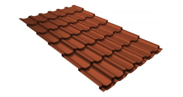 Металлочерепица квинта плюс 0,5 GreenCoat Pural RR 750 кирпично-красный (RAL 8004 терракота) купить в Кирове
